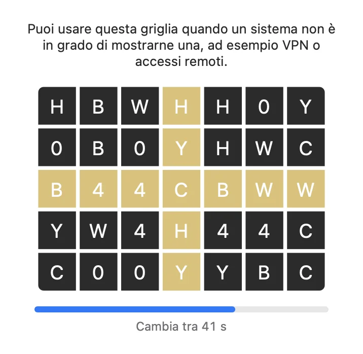 Finestra Mostra griglia in modalità chiara con la griglia e una barra di conto alla rovescia fino al cambio.